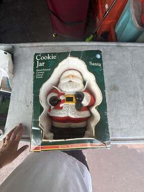Royal Seasons Hand-Painted Ceramic Santa Claus Cookie Jar